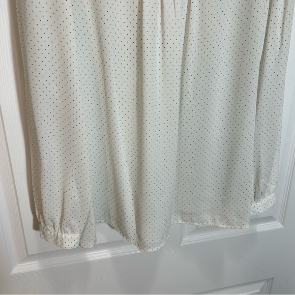 LOFT Cream Blouse with Black Lace Accents - Picture 4 of 7